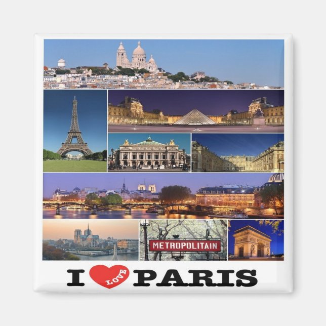zFR057 PARIS "I Kärlek", Frankrike, Fridge Magnet (Framsidan)