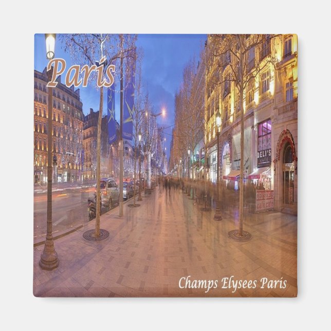 zFR060 CHAMPS-ELYSÉES, Paris, Frankrike, Fridge Magnet (Framsidan)
