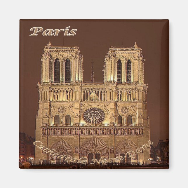zFR061 NOTRE DAME Paris, Frankrike, Fridge Magnet (Framsidan)