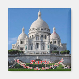 zFR062 Basilica MONTMARTRE, Paris, Frankrike, Frid Magnet