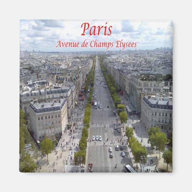 zFR063 CHAMPS-ELYSÉES, Paris, Frankrike, Fridge Magnet (Framsidan)