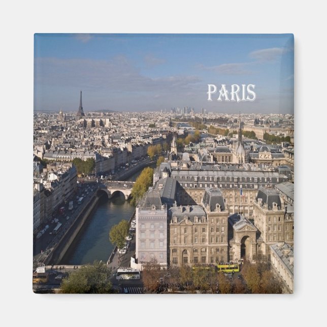 zFR066 PARIS panorama, Frankrike, Fridge Magnet (Framsidan)