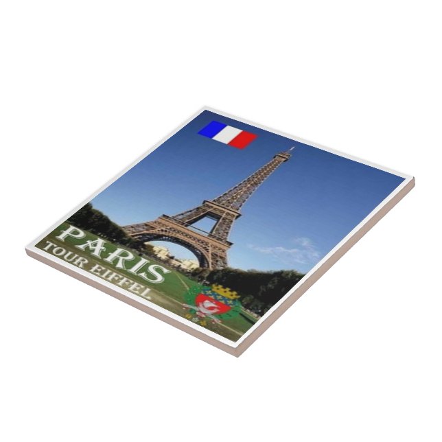 zFR067 EIFFEL TORN Paris, Frankrike Kakelplatta (Sidan)