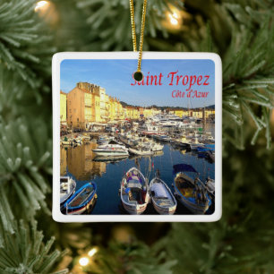 zFR078 SAINT TROPEZ Fransk Riviera, Frankrike, Julgransprydnad Keramik