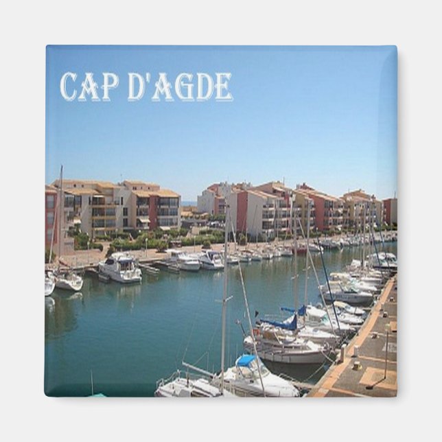 zFR103 CAP D'AGDE Fransk Riviera, Frankrike, Fridg Magnet (Framsidan)