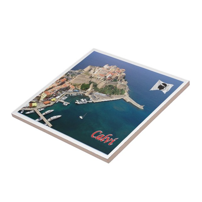 zFR121 CALVI panorama, Korsika, Kakelplatta (Sidan)