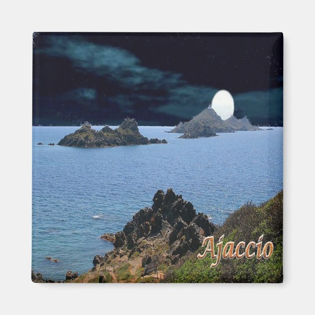 zFR127 AJACCIO panorama, Korsika, Fridge Magnet (Framsidan)