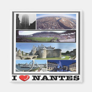 zFR133 NANTES ’I Kärlek’, Frankrike, Fridge Magnet