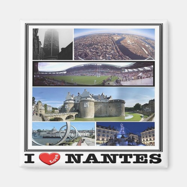 zFR133 NANTES ’I Kärlek’, Frankrike, Fridge Magnet (Framsidan)
