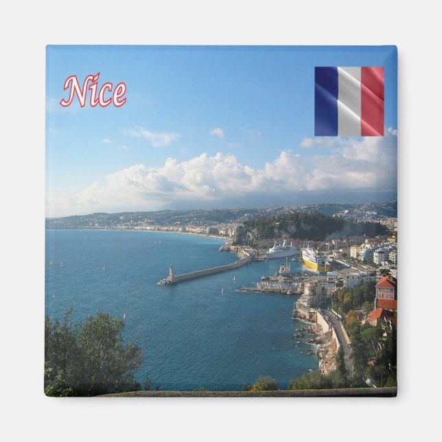 zFR134 NICE, Fransk Riviera, Fridge Magnet (Framsidan)