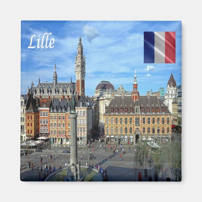 zFR136 panorama of LILLE, Frankrike, Europe, Fridg Magnet (Framsidan)