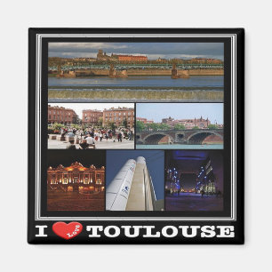 zFR137 TOULOUSE ’I Kärlek’, Frankrike, Fridge Magn Magnet