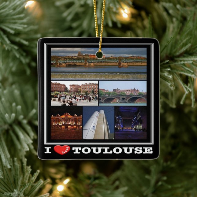 zFR137 TOULOUSE ’I Kärlek’, Frankrike, Julgransprydnad Keramik (Träd)