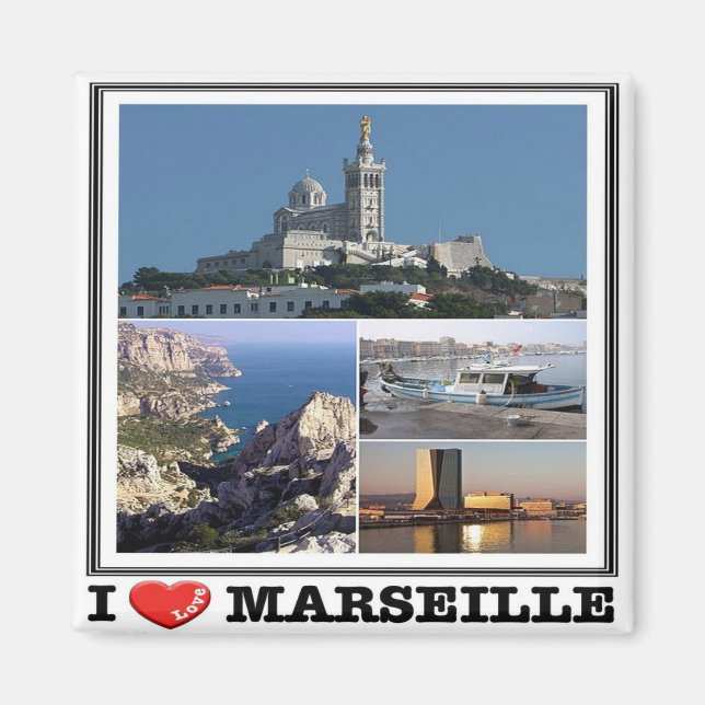 zFR139 MARSEILLE "I Kärlek", Frankrike, Fridge Magnet (Framsidan)