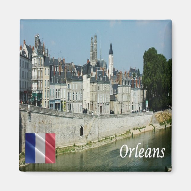 zFR145 ORLEANS, Frankrike, Fridge Magnet (Framsidan)