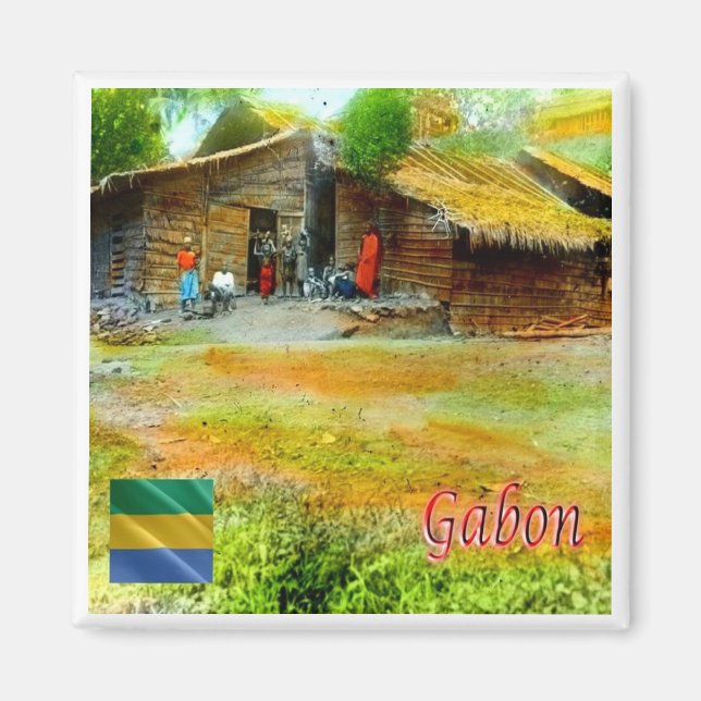 zGA003 GABON, Collectie Tropenuseum, Fridge Magnet (Framsidan)