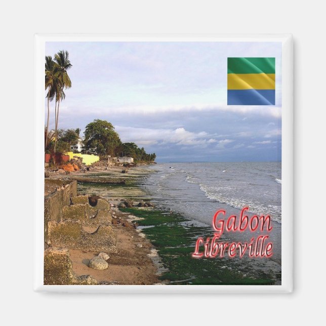 zGA005 LIBREVILLE, Gabon, Afrika, Fridge Magnet (Framsidan)