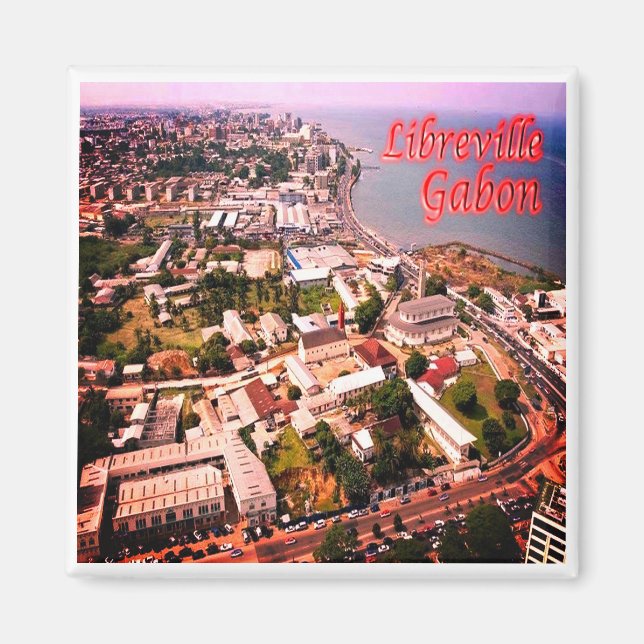 zGA006 LIBREVILLE, Gabon, Afrika, Fridge Magnet (Framsidan)