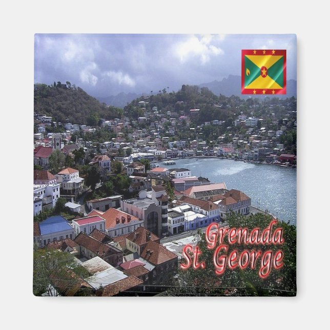 zGD005 SAINT GEORGE, Grenada, Amerika, Fridge Magnet (Framsidan)