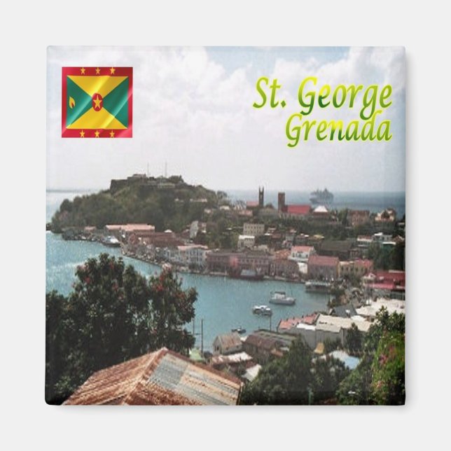 zGD006 SAINT GEORGE, Grenada, Amerika, Fridge Magnet (Framsidan)