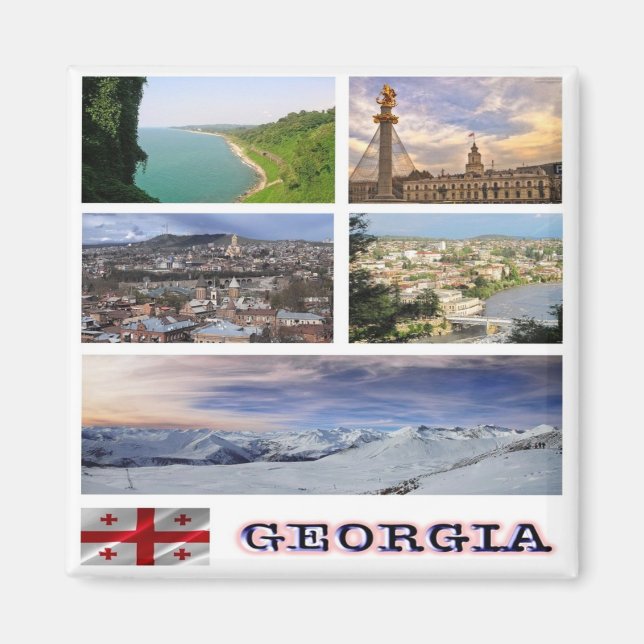 zGE005 GEORGIA, Asien, Kylskåp Magnet (Framsidan)