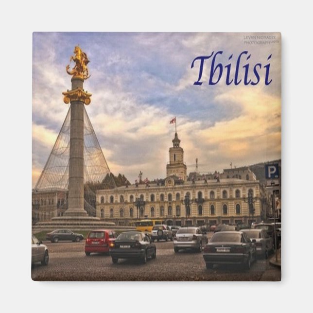 zGE008 TBILISI panorama, Georgien, Fridge Magnet (Framsidan)