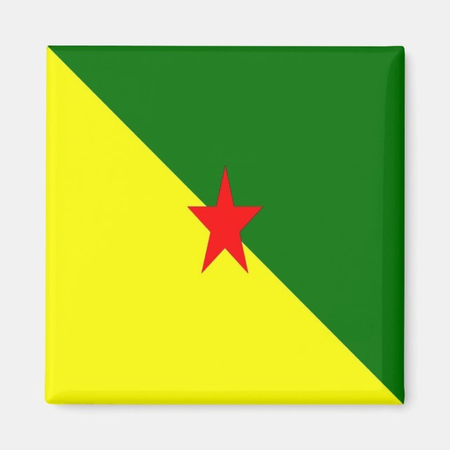 zGF001 FRANSK GUYANA, FLAGGA, Amerika, Fridge Magnet (Framsidan)