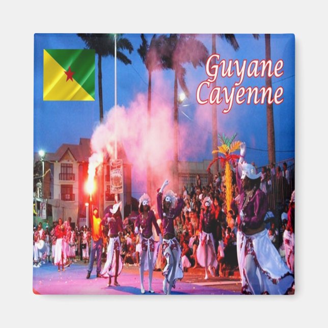 zGF003 CAYENNE, Fransk Guyana, Carnival, Fridge Magnet (Framsidan)