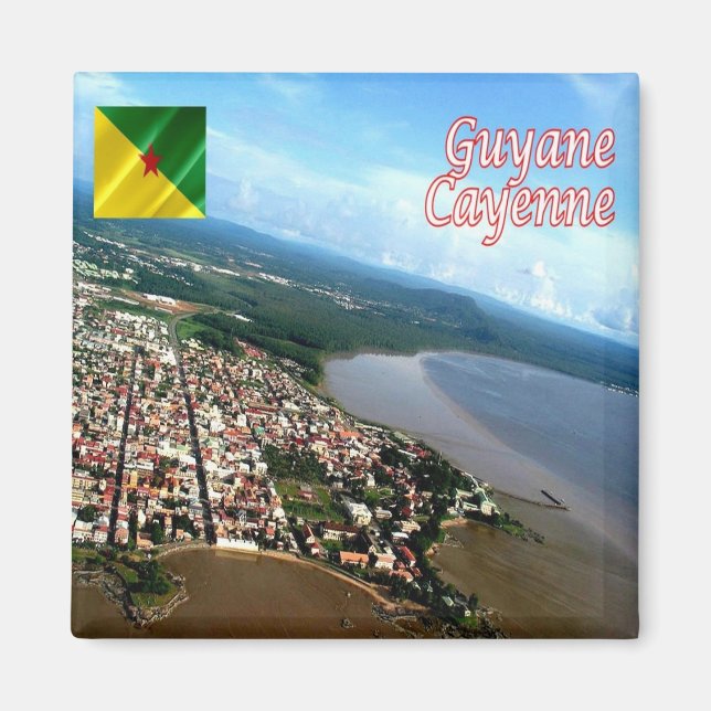 zGF004 CAYENNE, Fransk Guyana, Amerika, Fridge Magnet (Framsidan)