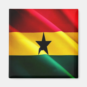 zGH002 GHANA, Wave Flagga, Afrika, Fridge Magnet