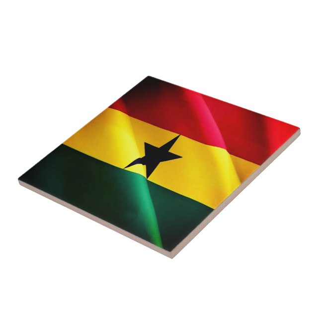zGH002 GHANA, Wave Flagga, Afrika Kakelplatta (Sidan)