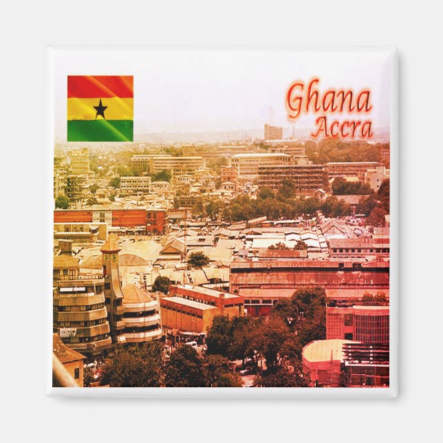 zGH003 ACCRA North, Ghana, Afrika, Fridge Magnet (Framsidan)