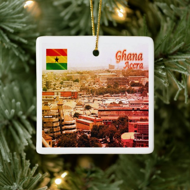 zGH003 ACCRA North, Ghana, Afrika Julgransprydnad Keramik (Träd)