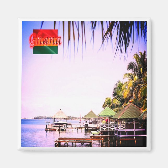 zGH005 GHANA, Kusten, Afrika, Fridge Magnet (Framsidan)