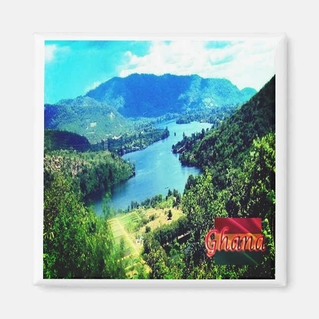 zGH006 GHANA, Volta Sjö, Afrika, Fridge Magnet (Framsidan)