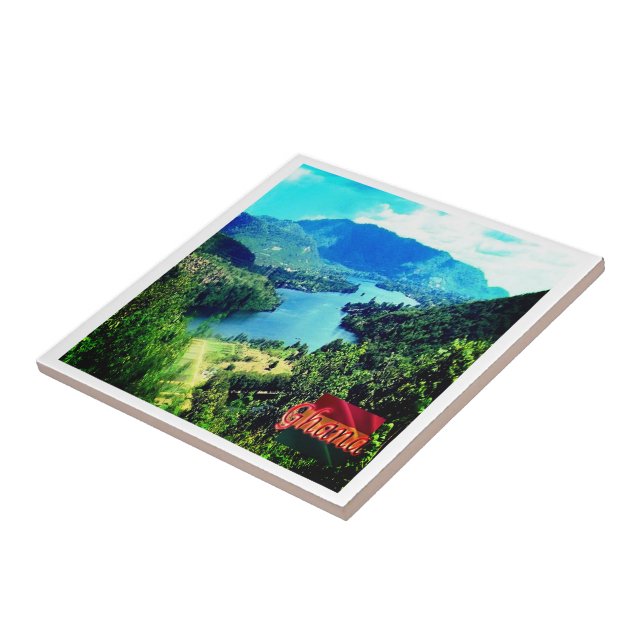 zGH006 GHANA, Voltasjön, Afrika, Kakelplatta (Sidan)