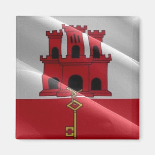 zGI002 GIBRALTAR-FLAGGA, Fridge Magnet