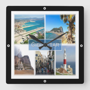 zGI004 GIBRALTAR, Europa Fyrkantig Klocka