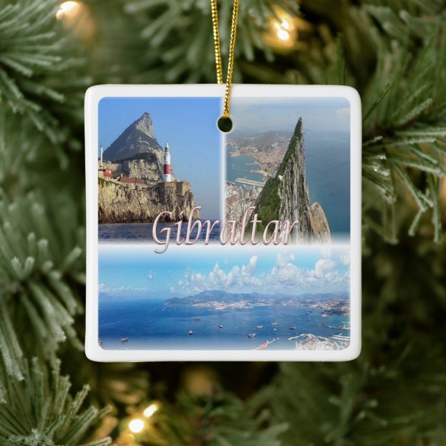 zGI005 GIBRALTAR, Europa Julgransprydnad Keramik (Träd)