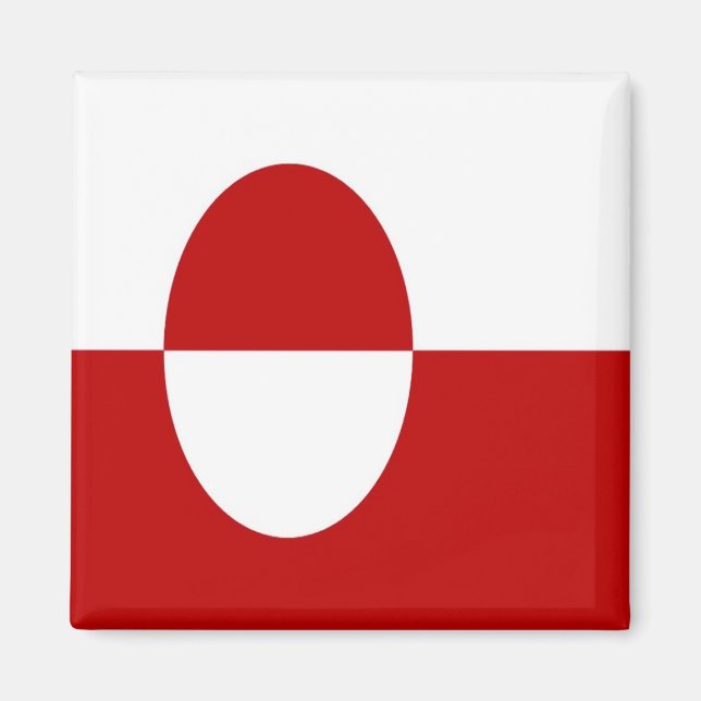 zGL001 GRÖNLAND Flagga, Amerika, Fridge Magnet (Framsidan)