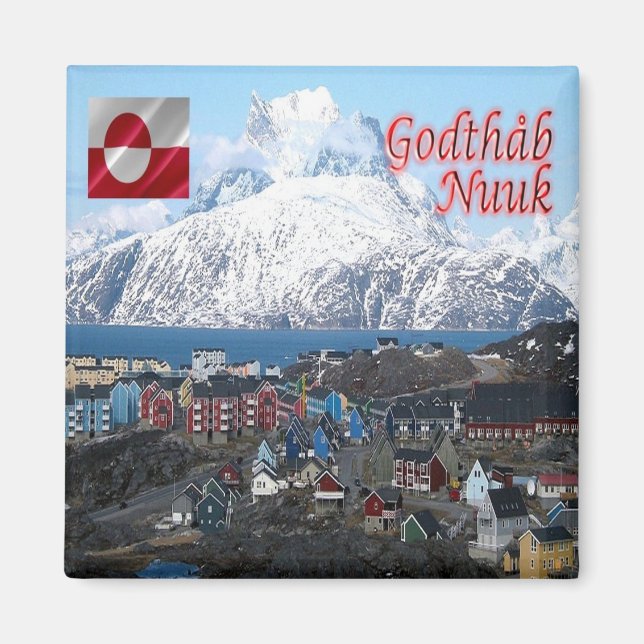 zGL004 GODTHAB, Nuuk City, Grönland, Fridge Magnet (Framsidan)