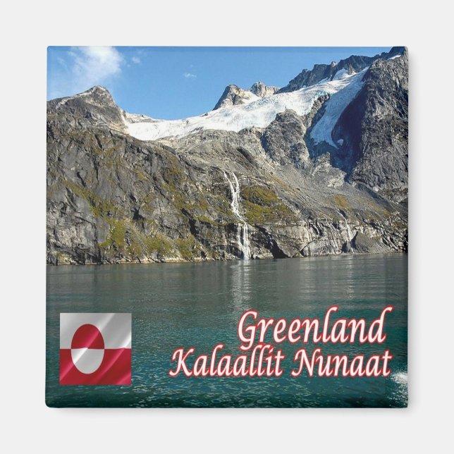 zGL009 KALAALLIT NUNAAT, Nuuk Fjord, Grönland Magnet (Framsidan)