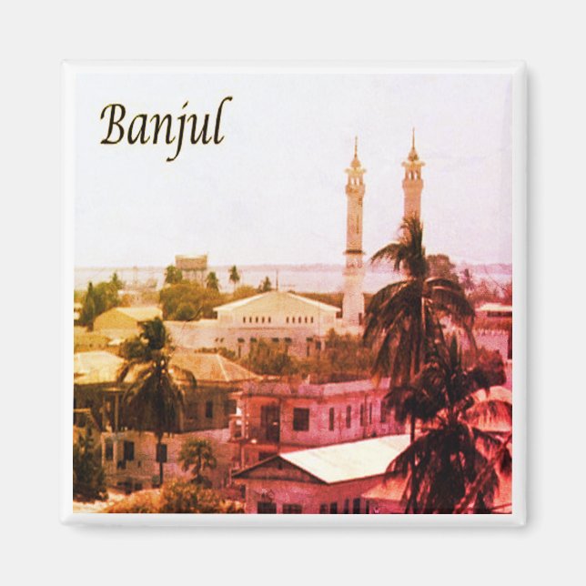 zGM004 BANJUL, Gambia, Afrika, Fridge Magnet (Framsidan)