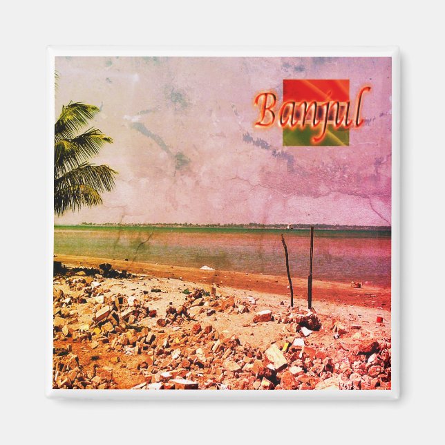 zGM006 BANJUL, Gambia, Afrika, Fridge Magnet (Framsidan)