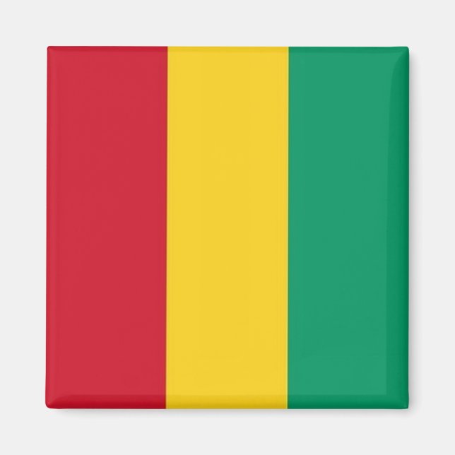 zGN001 GUINEA-FLAGGA, Afrika, Fridge Magnet (Framsidan)