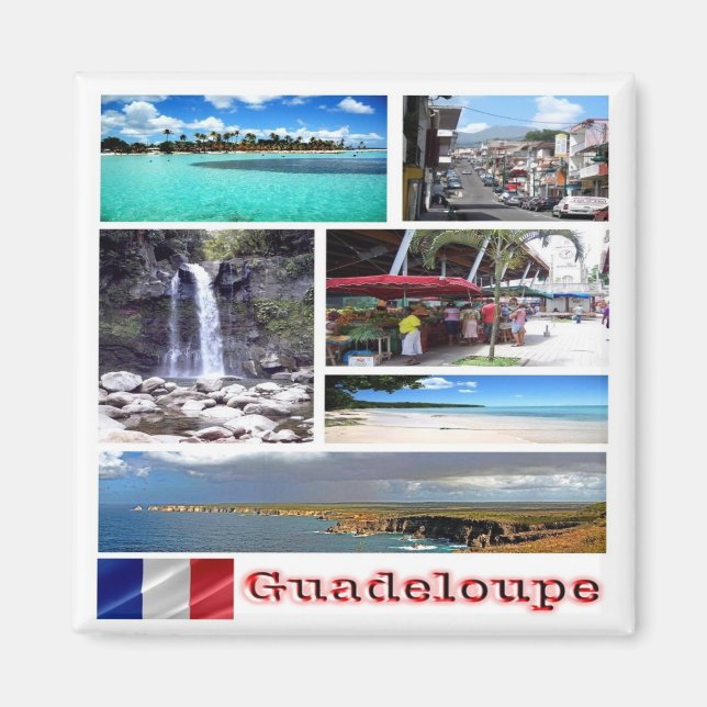 zGP003-mosaik av GUADELOUPE, Karibien, Fridge Magnet (Framsidan)