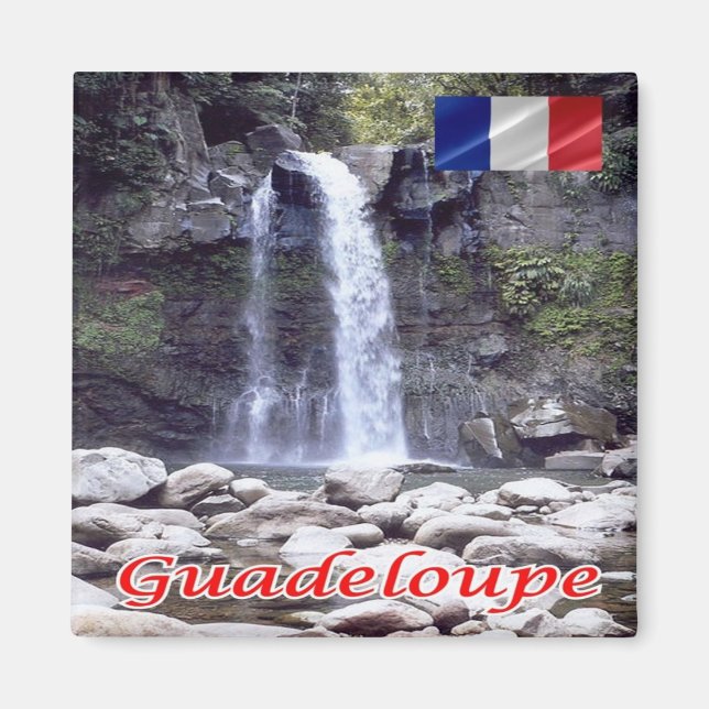 zGP005 GUADELOUPE, Carbet Falls, Amerika, Fridge Magnet (Framsidan)