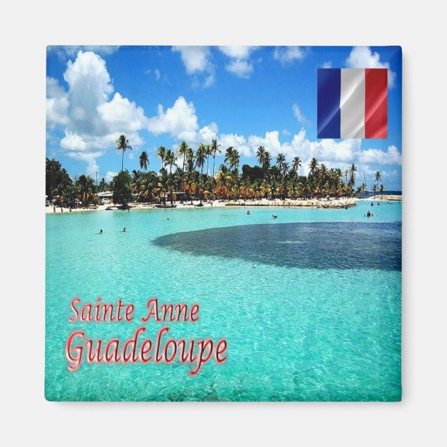 zGP009 SAINTE ANNE BEACH, Guadeloupe, Fridge Magnet (Framsidan)