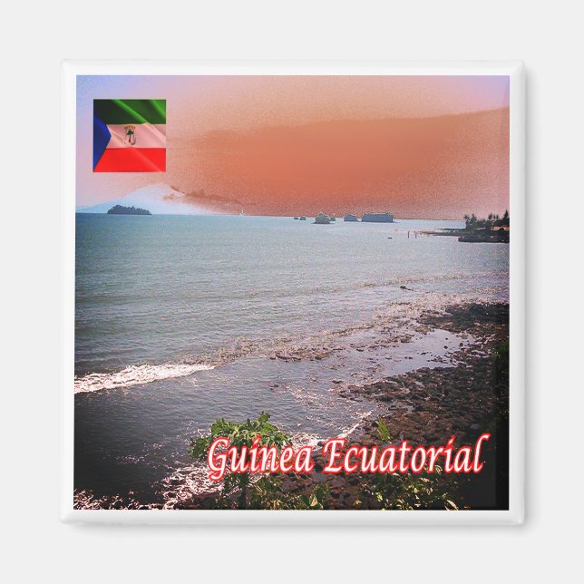 zGQ005 EQUATORIAL GUINEA, Panorama, Afrika, Fridge Magnet (Framsidan)