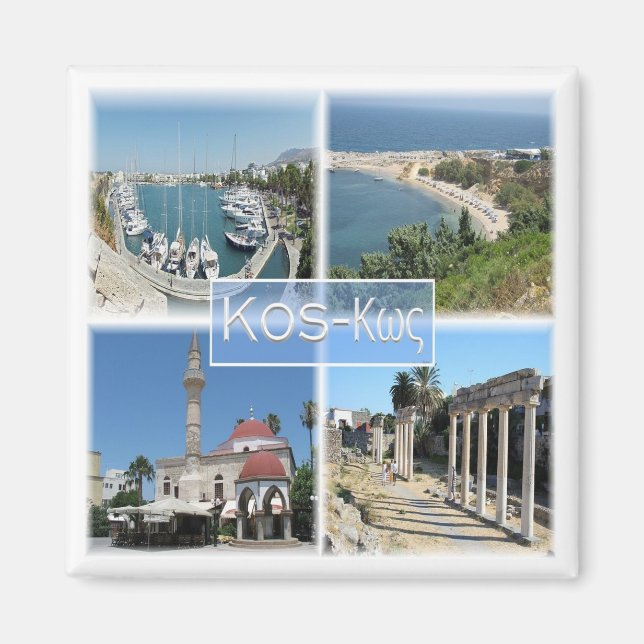 zGR020 mosaic of KOS, Greece, Europe, Fridge Magnet (Framsidan)